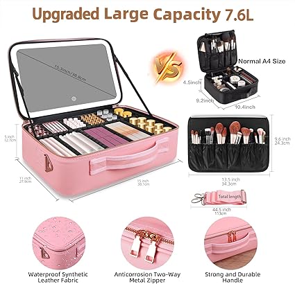 Estuche Cosmetiquera Maquillaje Espejo +