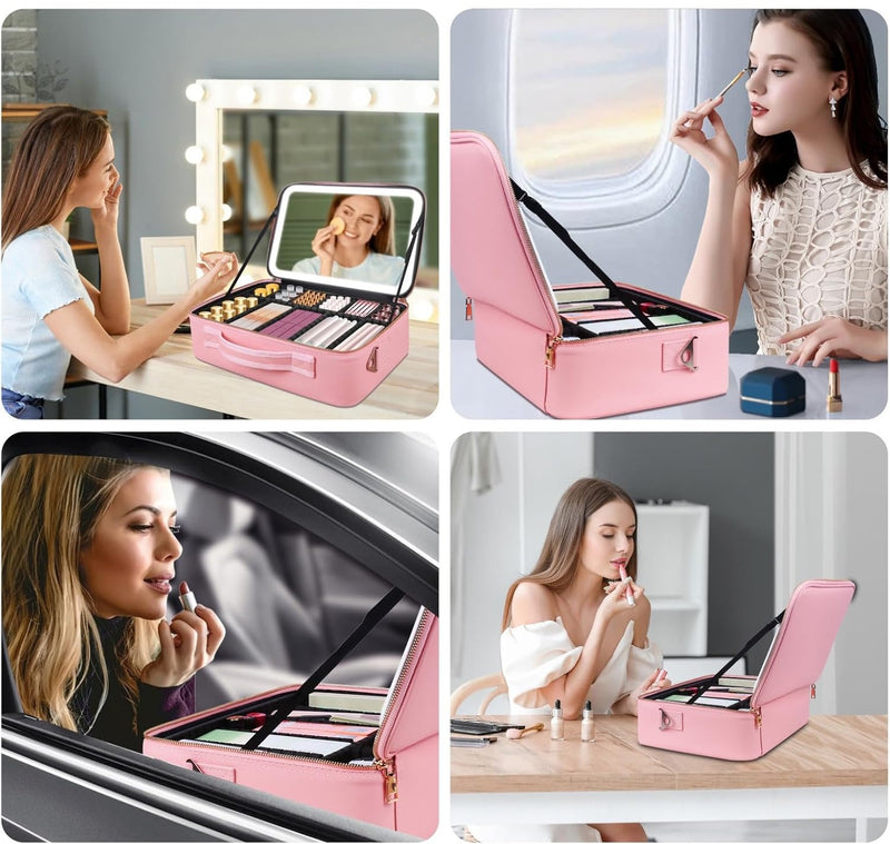 Estuche Cosmetiquera Maquillaje Espejo +
