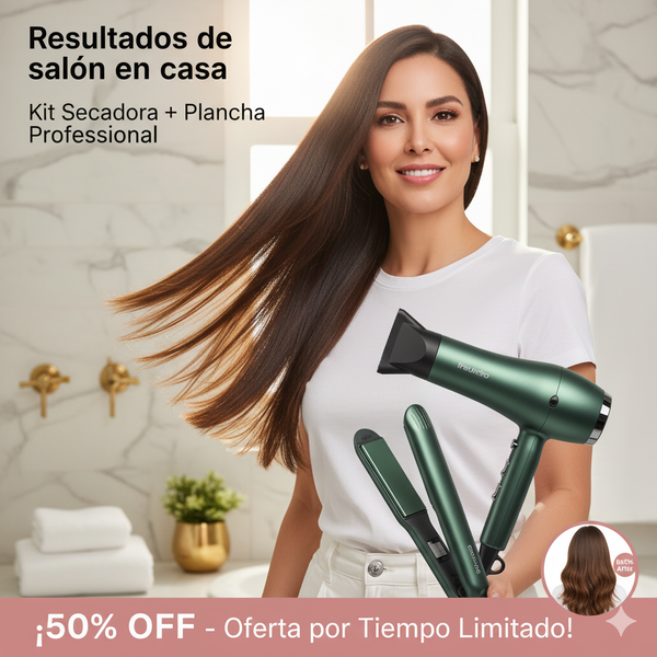 Combo Secador y Plancha Aguacate