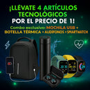 Auriculares M10 + Termo Digital + Smartwatch Y68 + Maleta Antirrobo